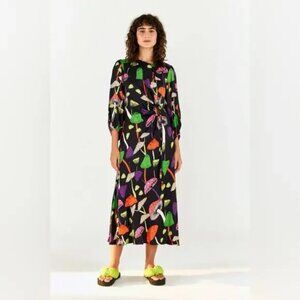 FARM Rio Mushroom Print Button-up Shirt/Dress Size L